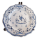 Old Moustiers faience plate blue and white with blue ibis decoration.