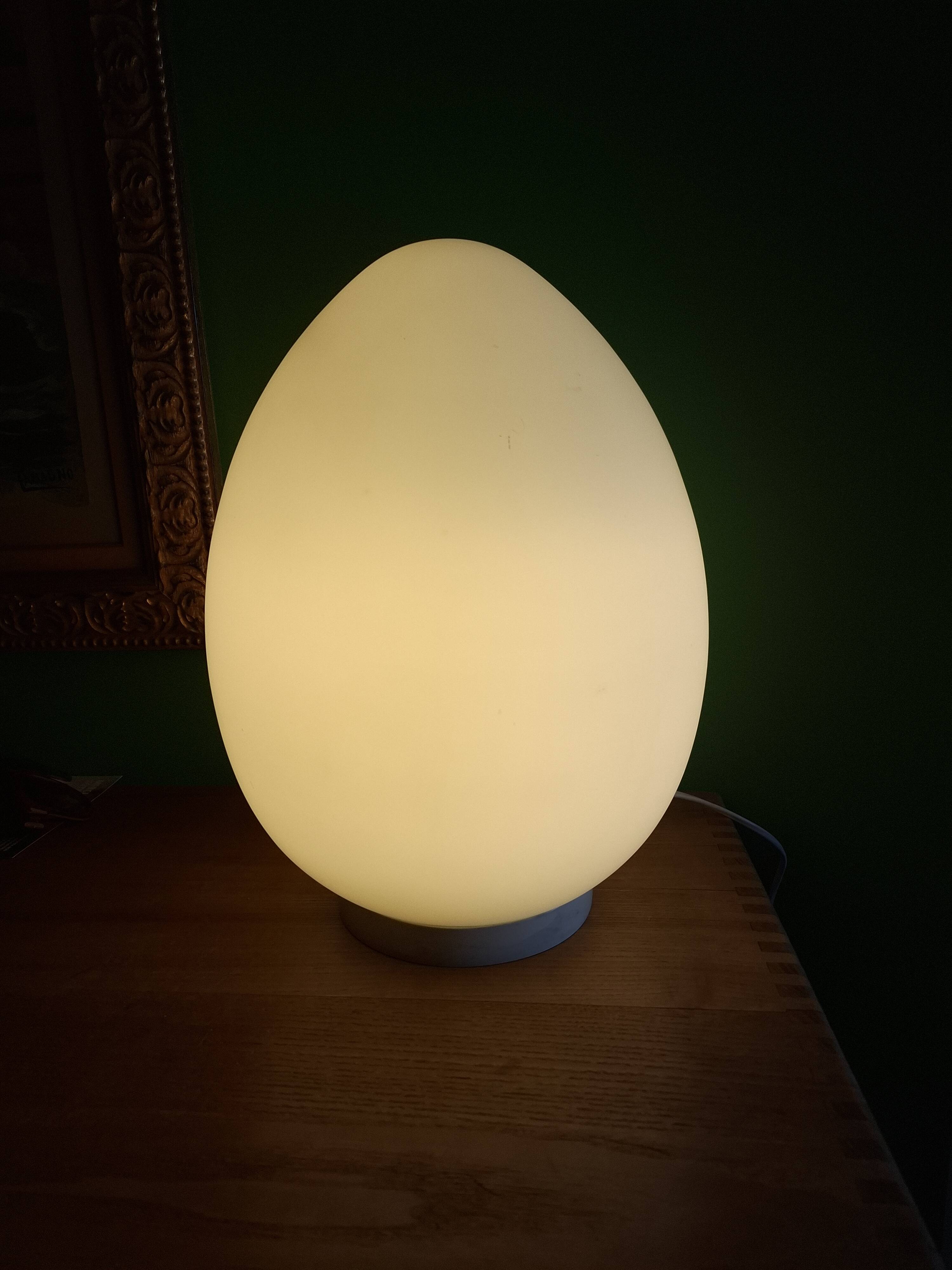 Vintage glass egg lamp