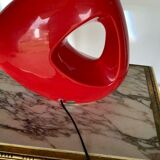 Red ceramic lamp drimmer modernist lampshade