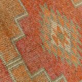 Tapis runner vintage, tons pastel délavés et motifs ethniques, 95x350Cm