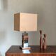 Vintage table lamp chrome and wood seventies