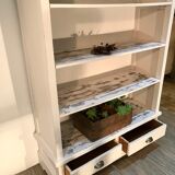 Bookcase, shelf, storage cabinet in solid wood white