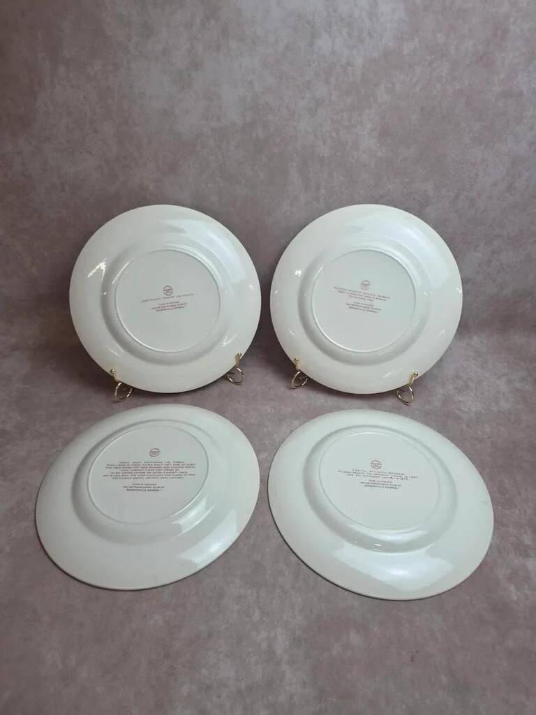 Set of 4 Wedgwood Georgia Historical Plates Mulberry England vintage