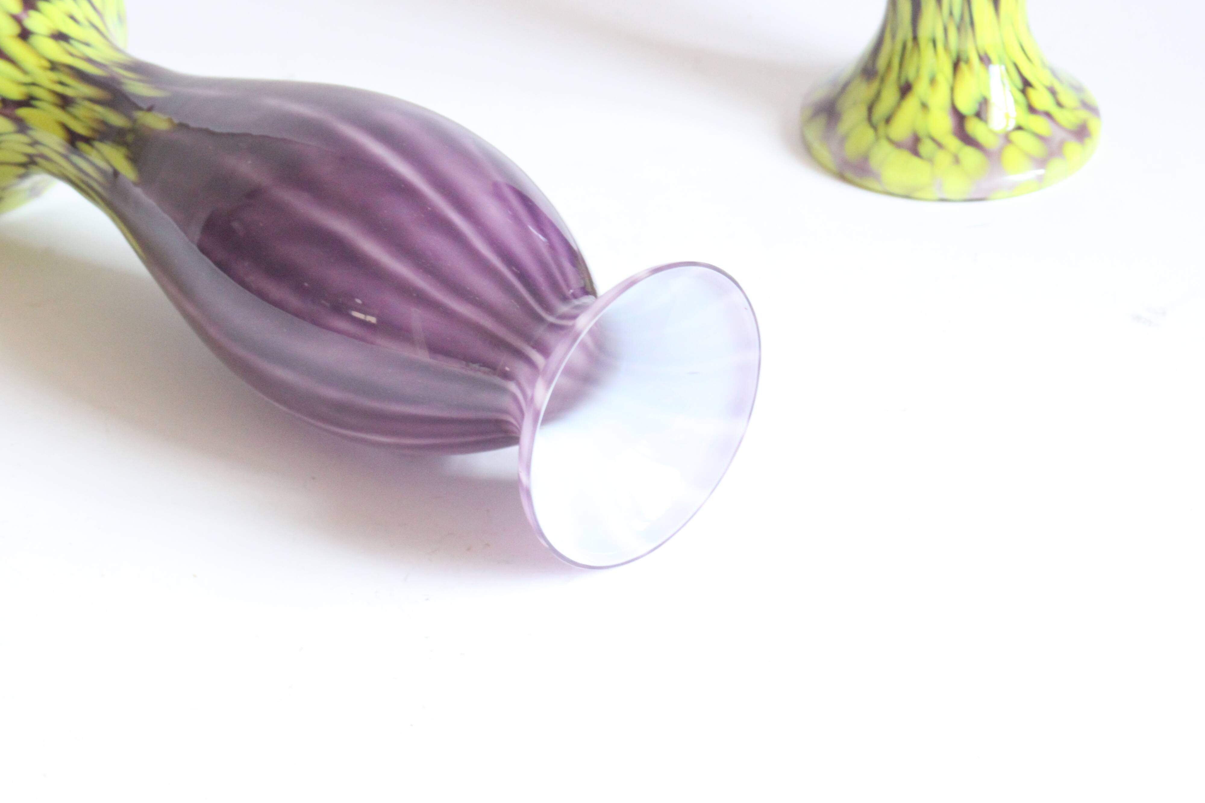 Art Nouveau glass vases by Franz Welz, Czech republic 1930s.