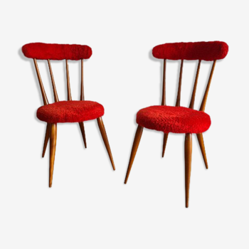 Pair of moumoute chairs signed "MB"