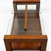 Wood and glass coffee table, 1980s