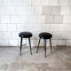 Pair of upholstered vinyl stools Italy 50s