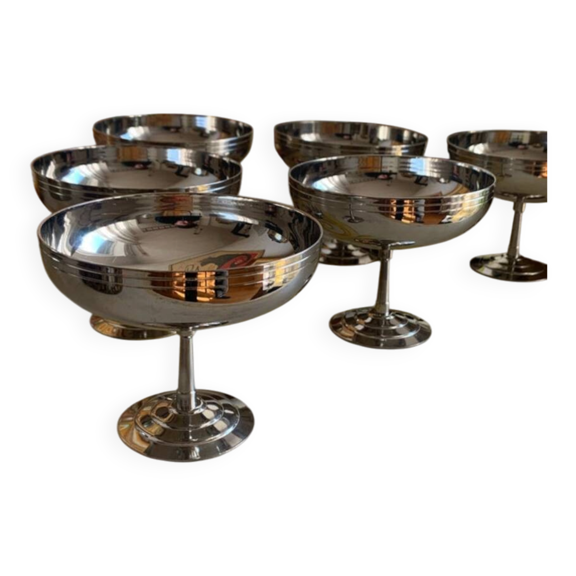 Set of 6 "Sully" Cups by Létang & Rémy French – 1