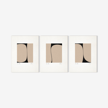 Set of 3 abstract giclee prints, A3