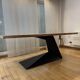 Suspended dining table in acacia wood and metal Coco