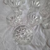 12 verres à pied vintage en cristal d´Arques