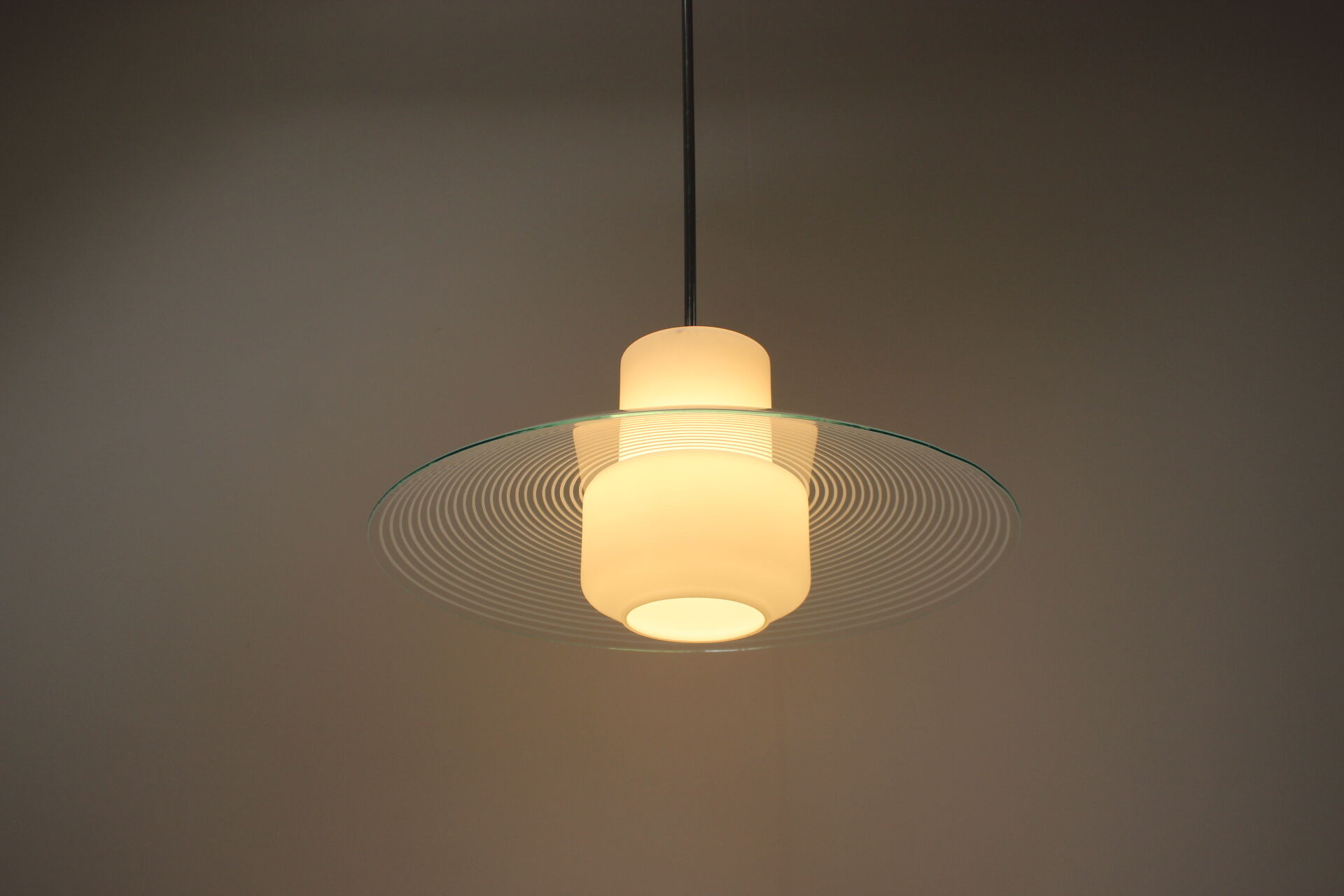 Mid-Century Glass Chandelier, 1970s