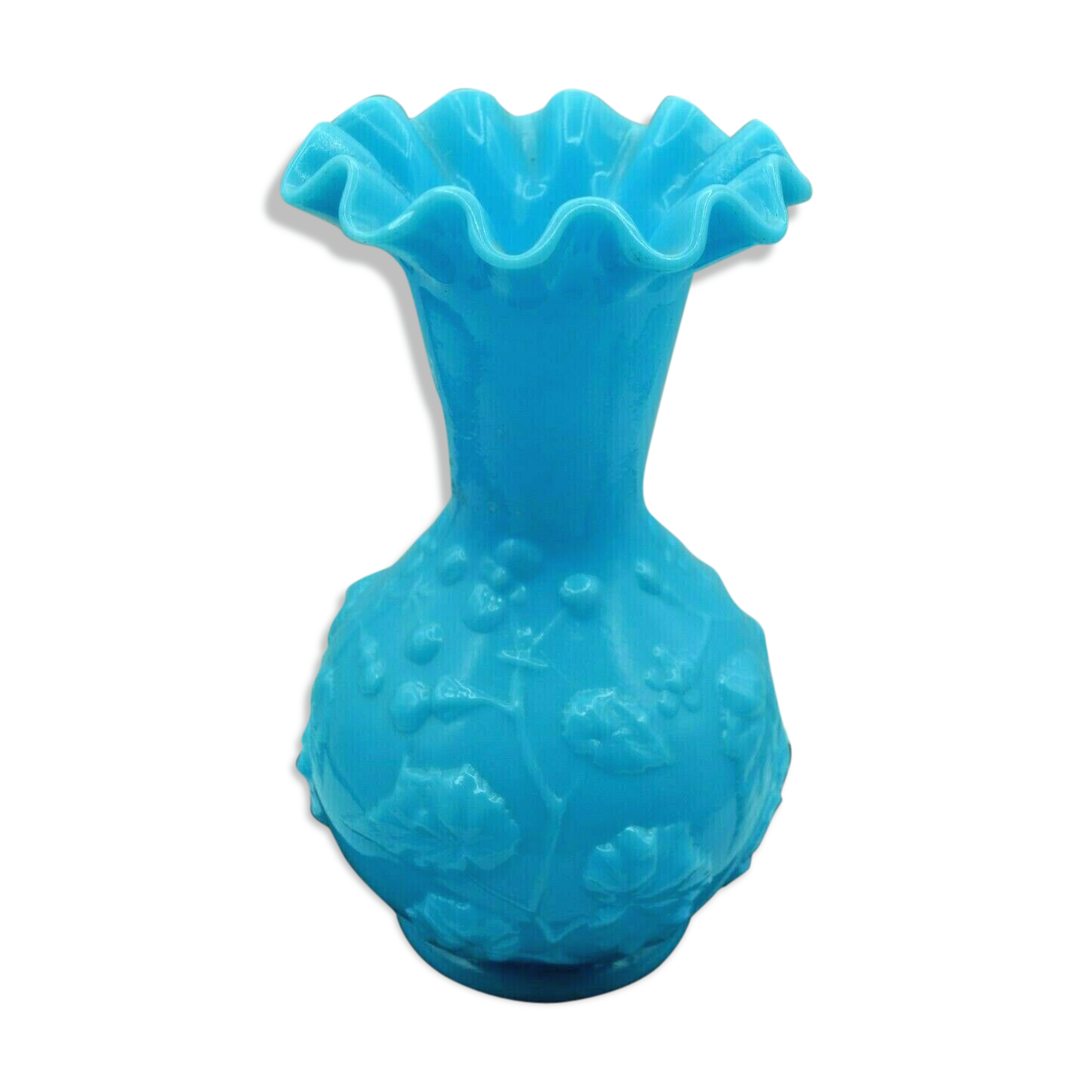 Vase bleu en opaline