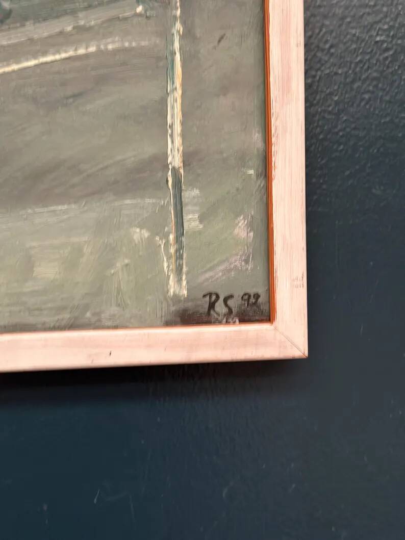 Original Swedish Oil on Hardboard – “Still Life” by Robert Svensson (1963–2016) – Signed – Vintage & Framed – 32.5 × 28.5 cm