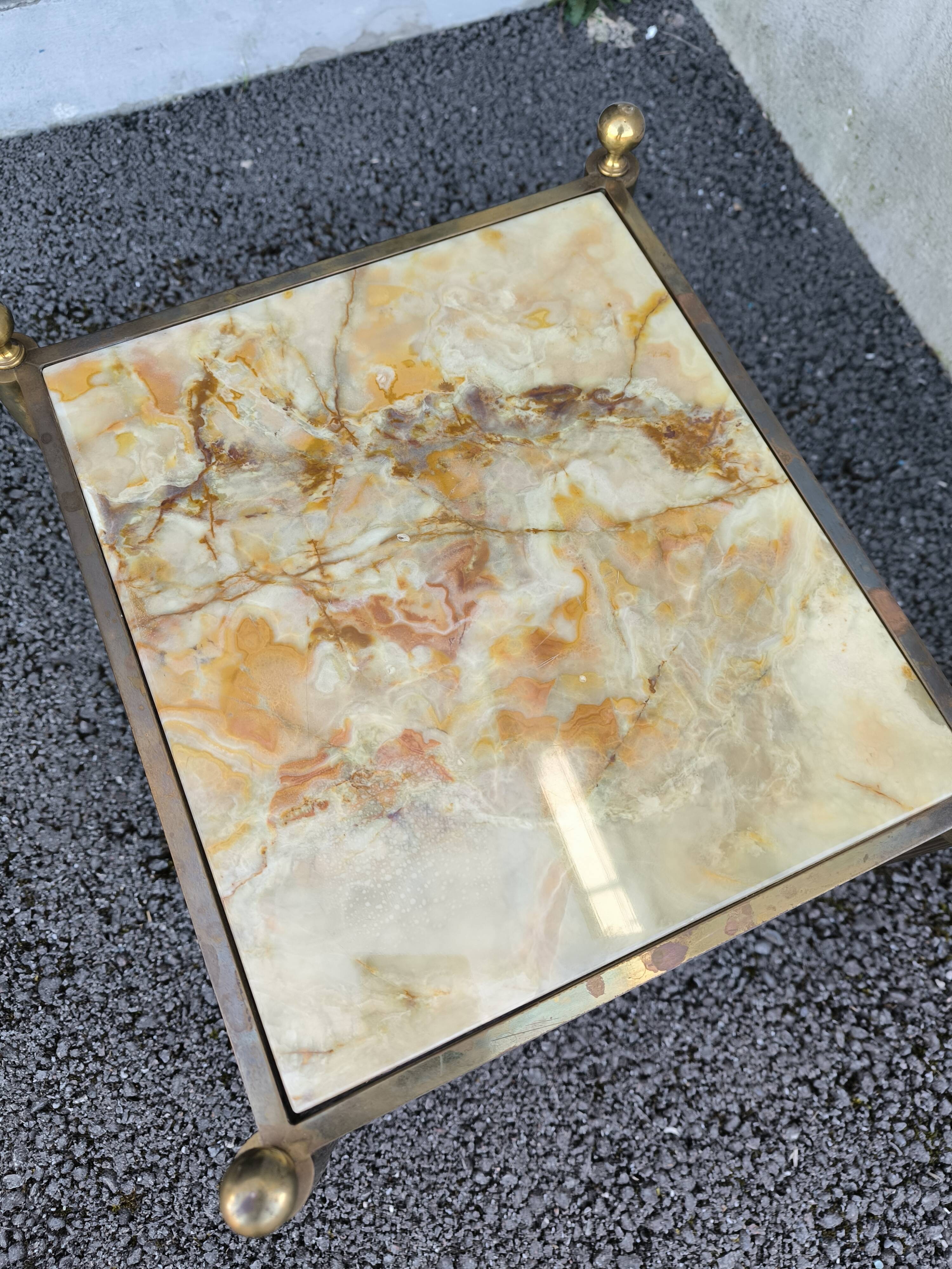 Brass onyx coffee table