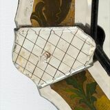 Miroir vénitien avec décor de fleurs et feuillages, Italie 1960