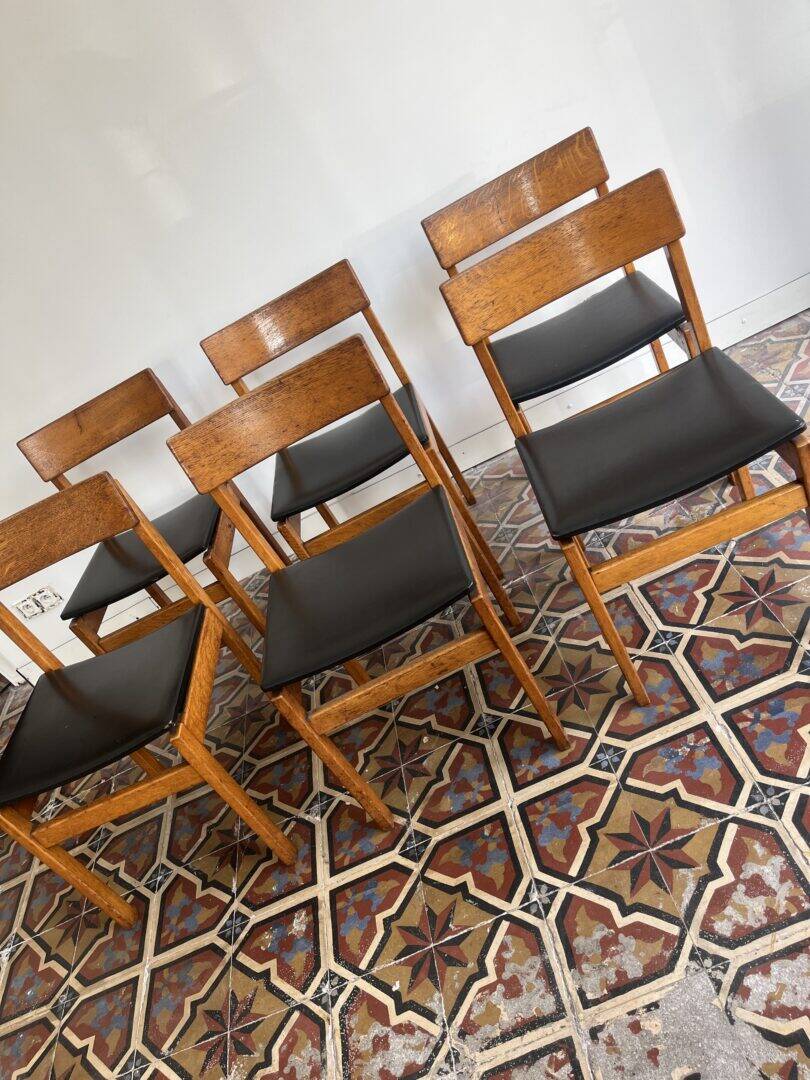 'Abstracta' set of 6 dining chairs – Jos De Mey for Van den Berghe – Pauvers