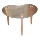 Petite table basse d appoint verre bois forme haricot 1960 1970
