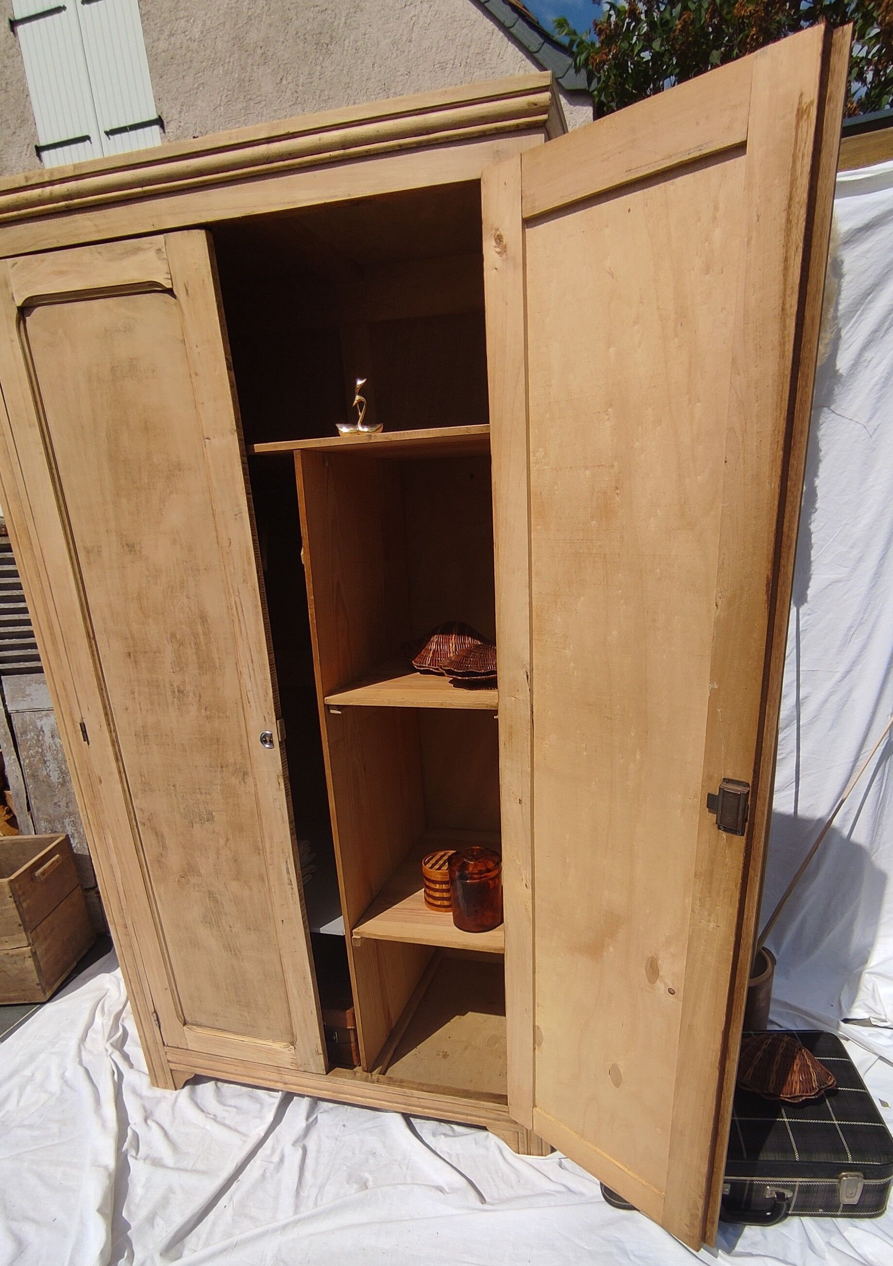 Parisian wardrobe in raw wood