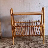 Rattan shelf magazine holder
