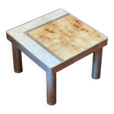 Side table / small table with ceramic tiles and metal