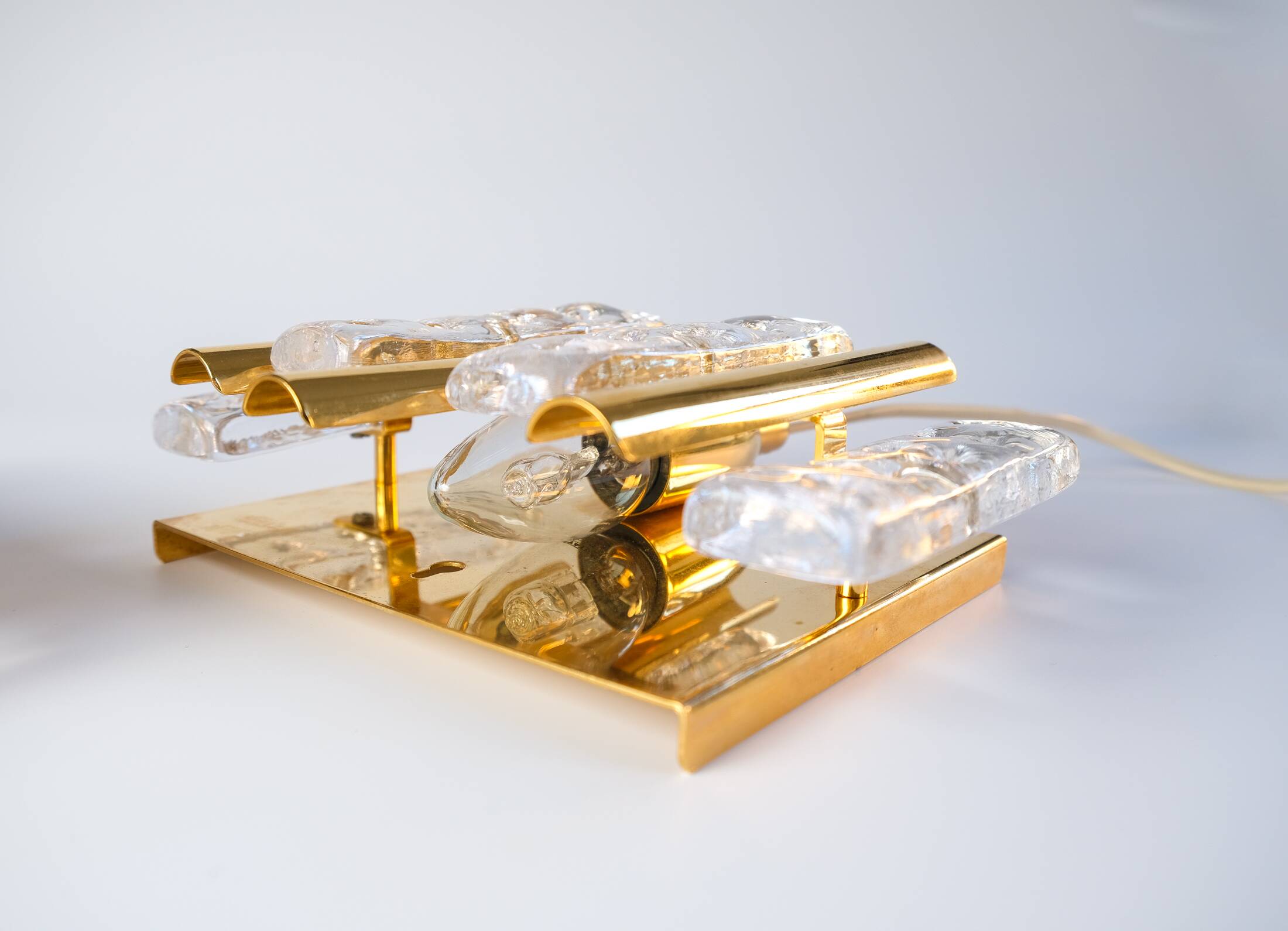 Paire d'appliques murales Carl Fagerlund du milieu du siècle pour Orrefors, Suède, vers 1960