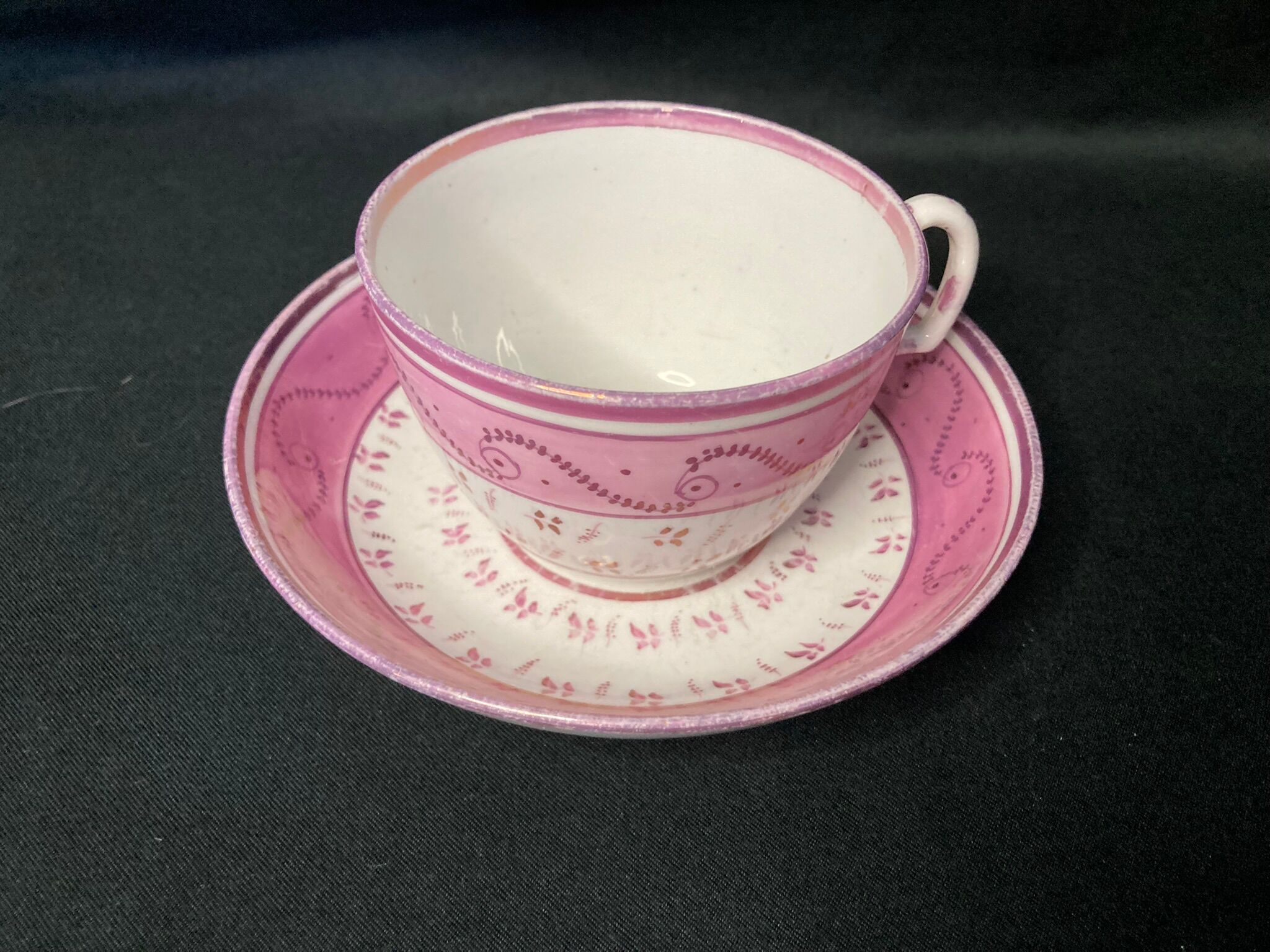 Old pink porcelain tea cup late nineteenth century