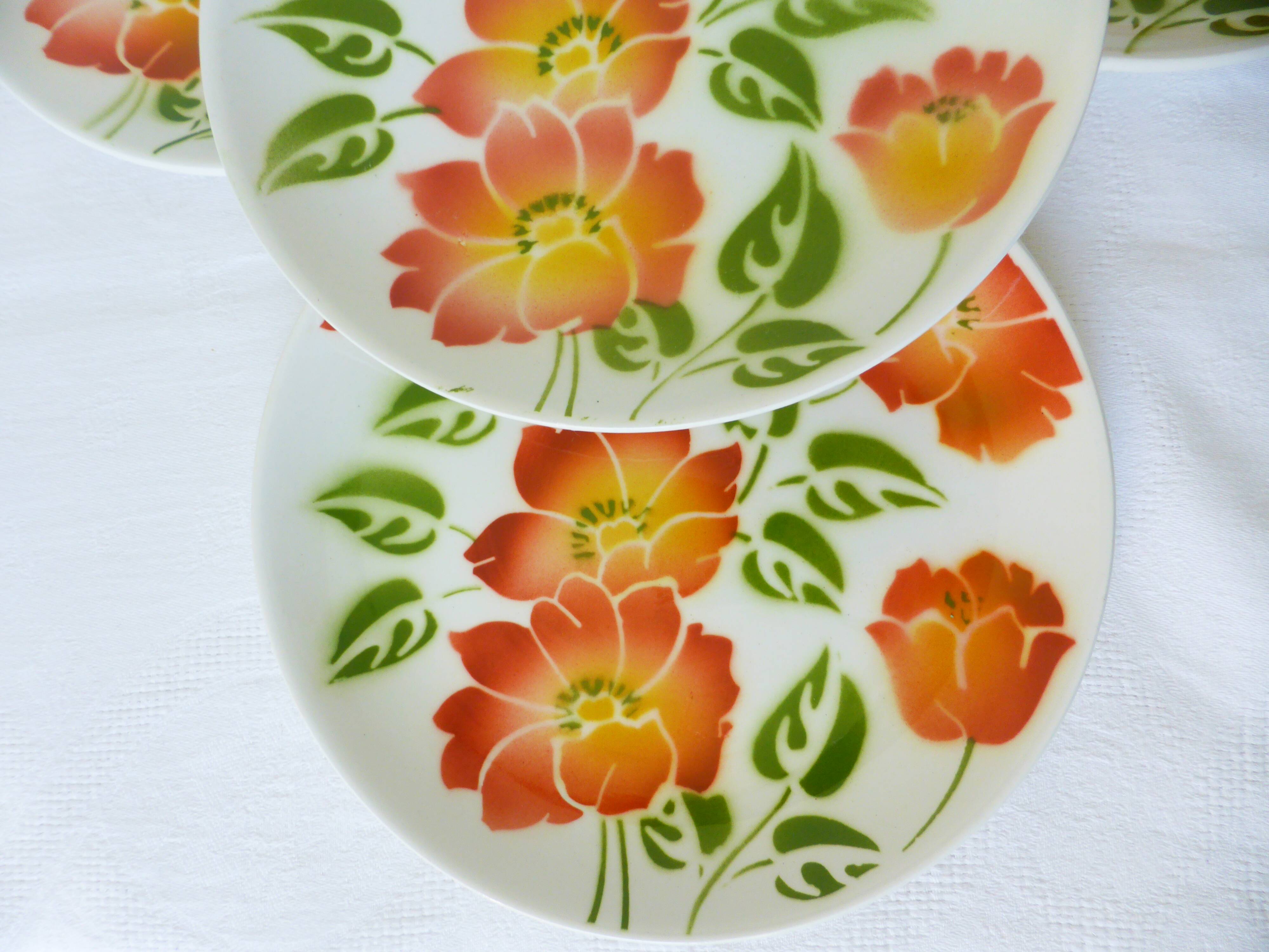 4 dessert plates Moulin des Loups Orchies model Ontario 210679