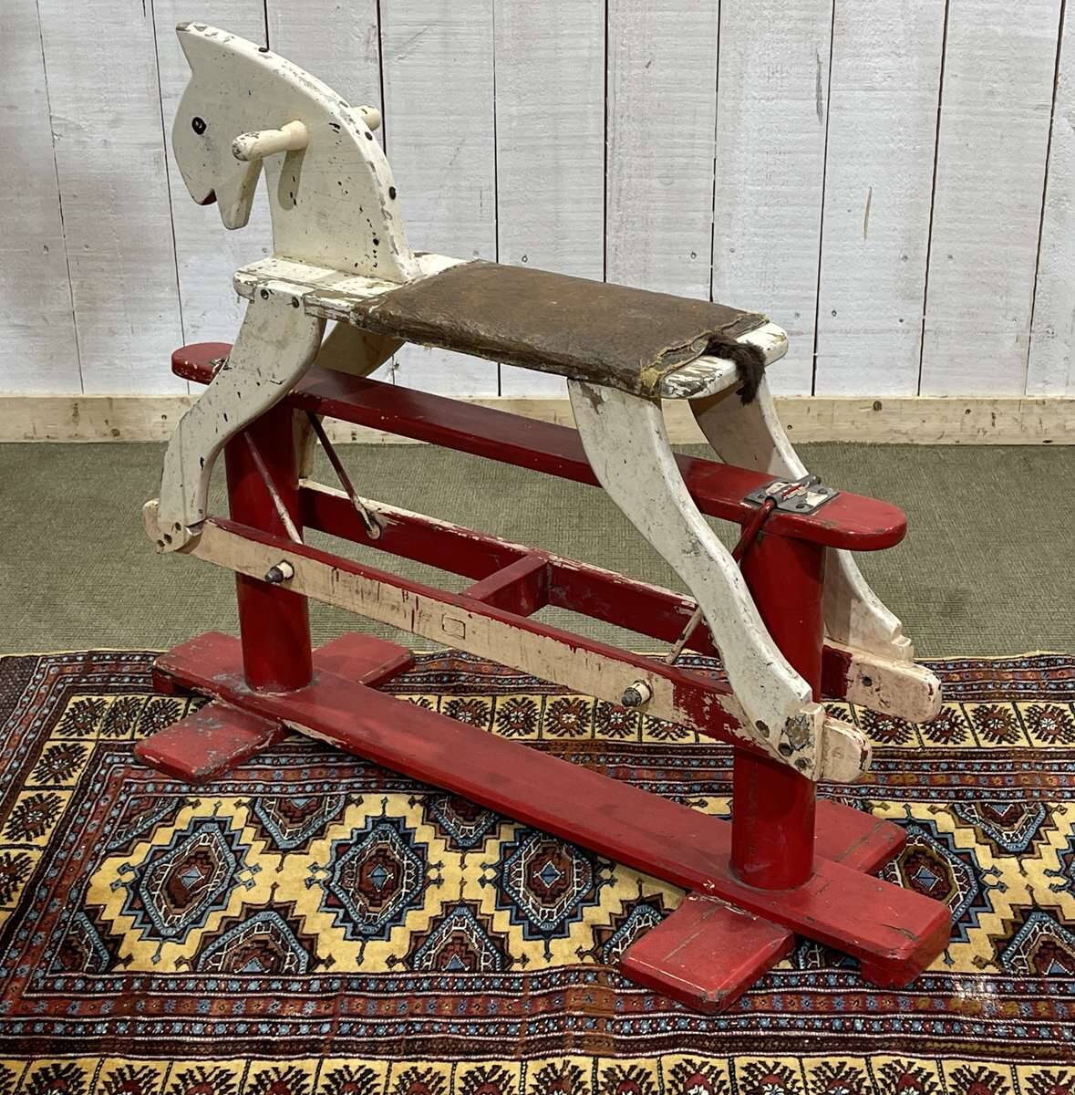 1950s wooden English rocking horse