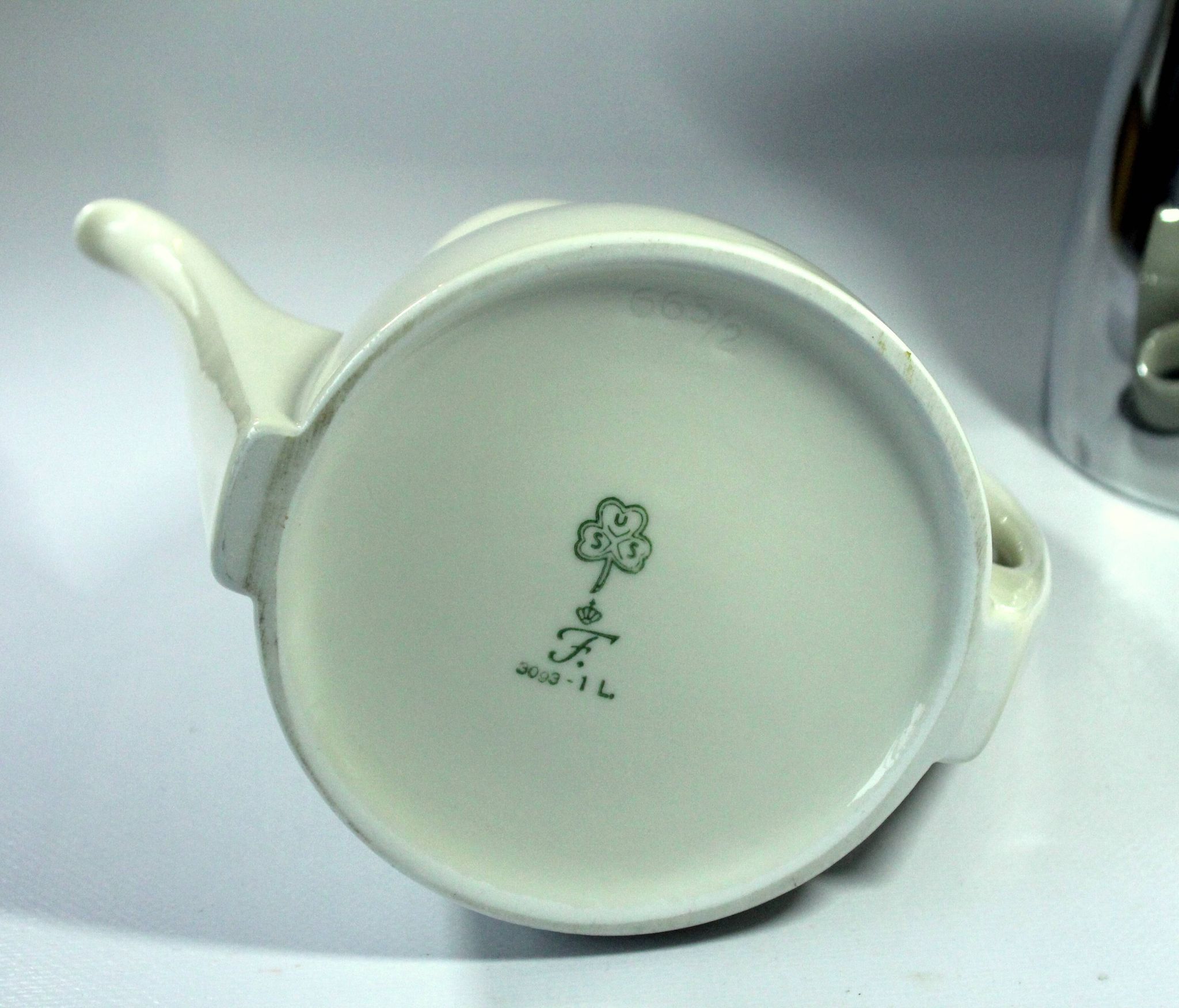 Coffee pot with metal isolated warming hood as a set with milk jug and sugar bowl, Vintage