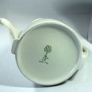 Coffee pot with metal isolated warming hood as a set with milk jug and sugar bowl, Vintage