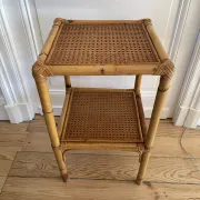 Vintage bamboo and rattan shelf