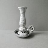 Cellar rat candle holder in white enamel stoneware, 60s-70s
