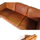 Danish tan leather 3 seater sofa 1970s