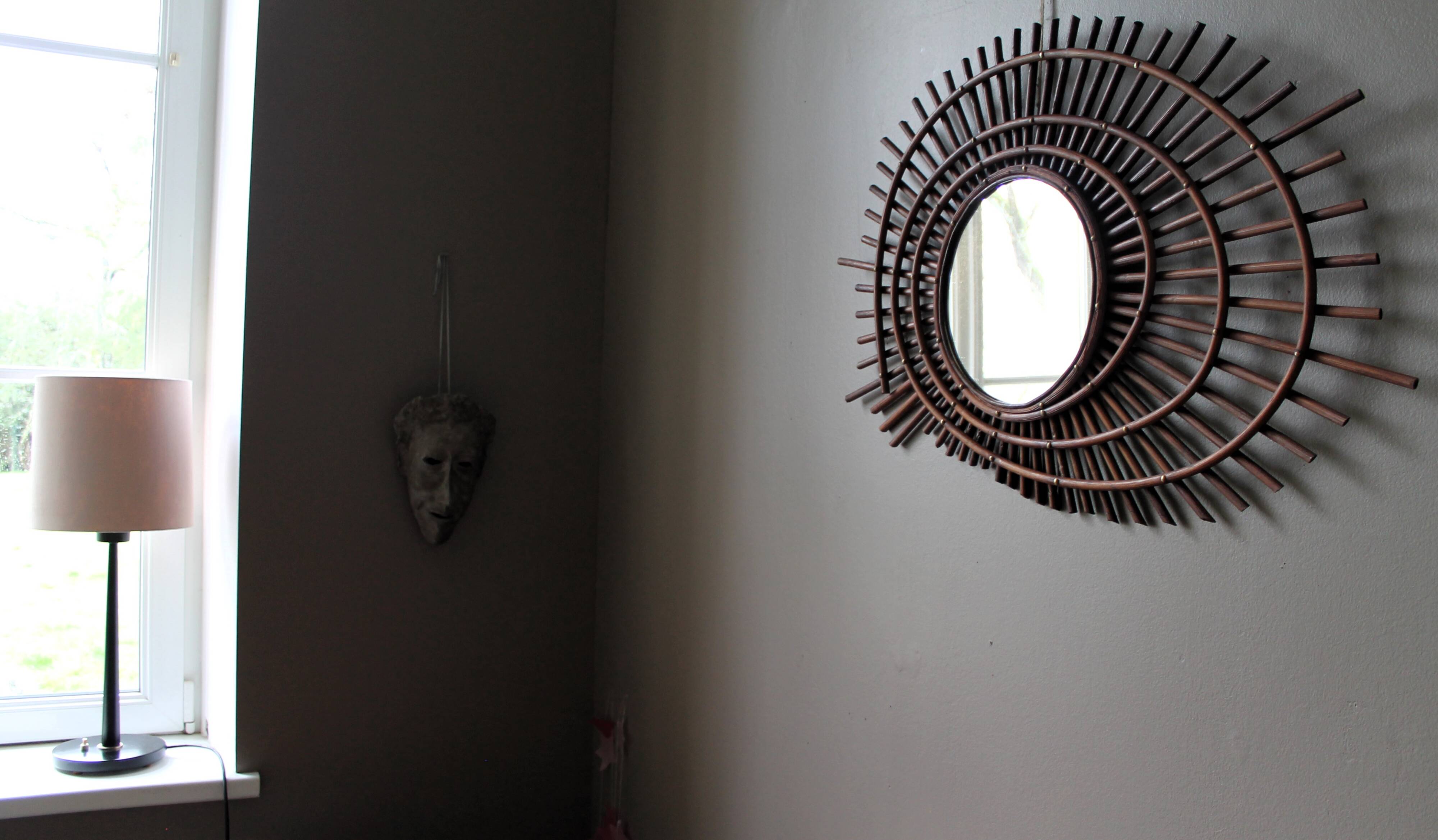Vintage rattan mirror 'ortf'