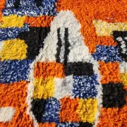 Orange Beni Ouarain Moroccan rug 300x200 cm – graphic patterns