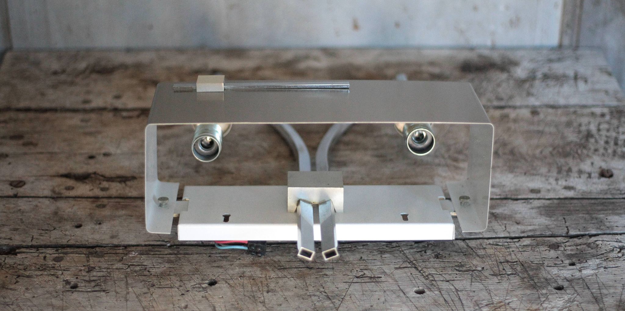 Vintage wall light, chrome steel wall light, Jean Gandelin wall light