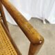 Vintage Wooden Cane Armchair by Branko Ursic: Mid-Century Lounge Chair