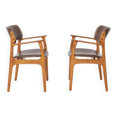Fauteuils Erik Buch modèle 49 en teck, Danemark années 1960 – Ensemble de 2