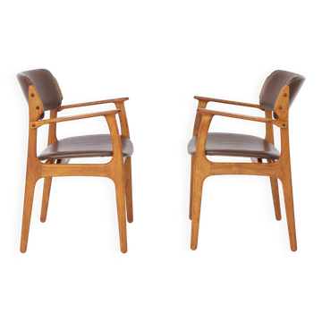 Vintage Erik Buch Model 49 Armchairs in Teak, Denmark 1960s – Set of 2