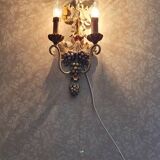 Mirror and its carved wooden sconces
