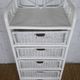 Rare chest of drawers 5 drawers in white bamboo rattan vintage 1970s