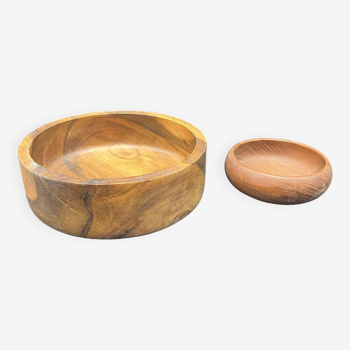 Set of 2 teak wood bowls