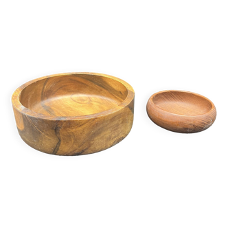 Set of 2 teak wood bowls