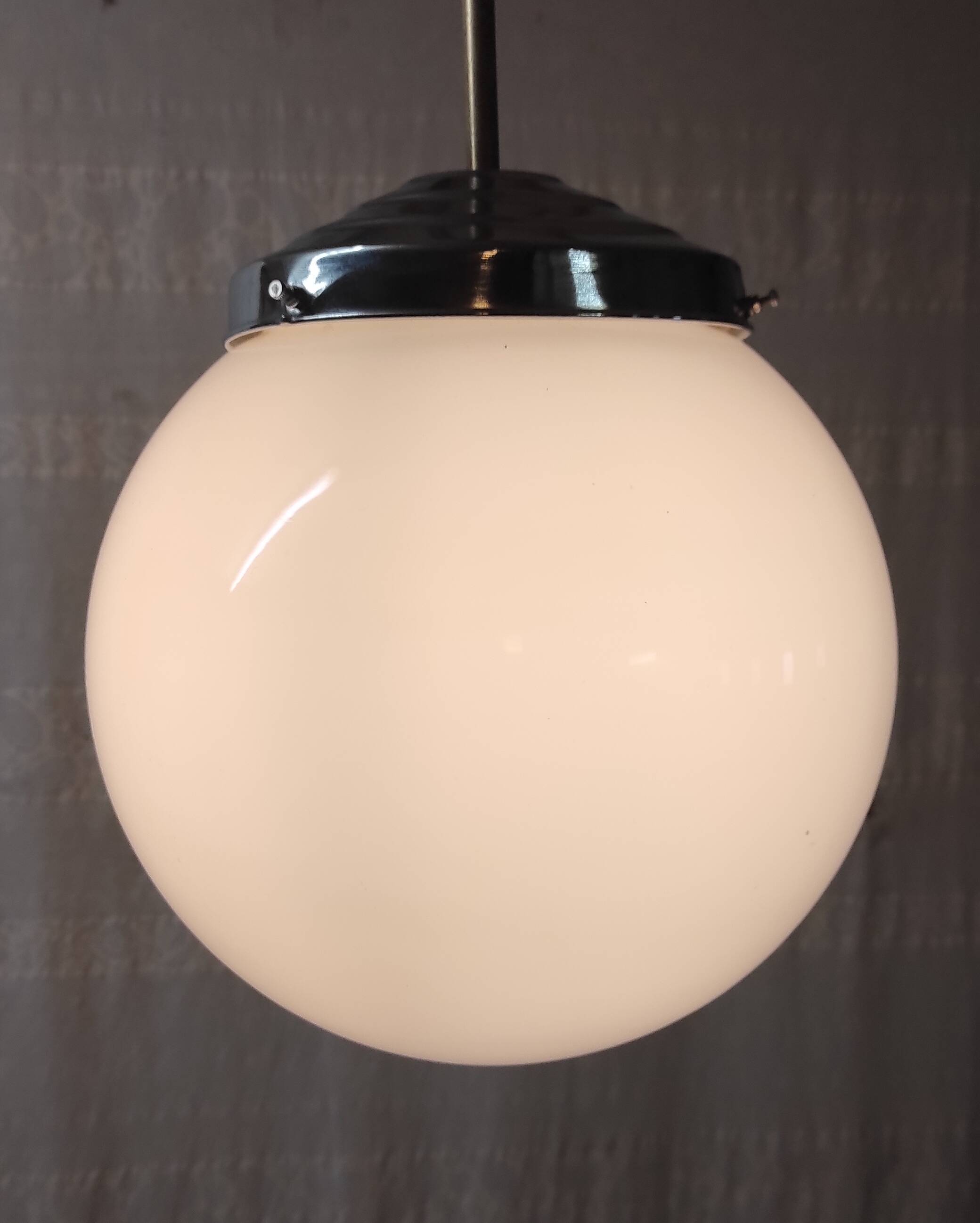 Bauhaus opaline globe pendant light 25 cm - mid-20th century