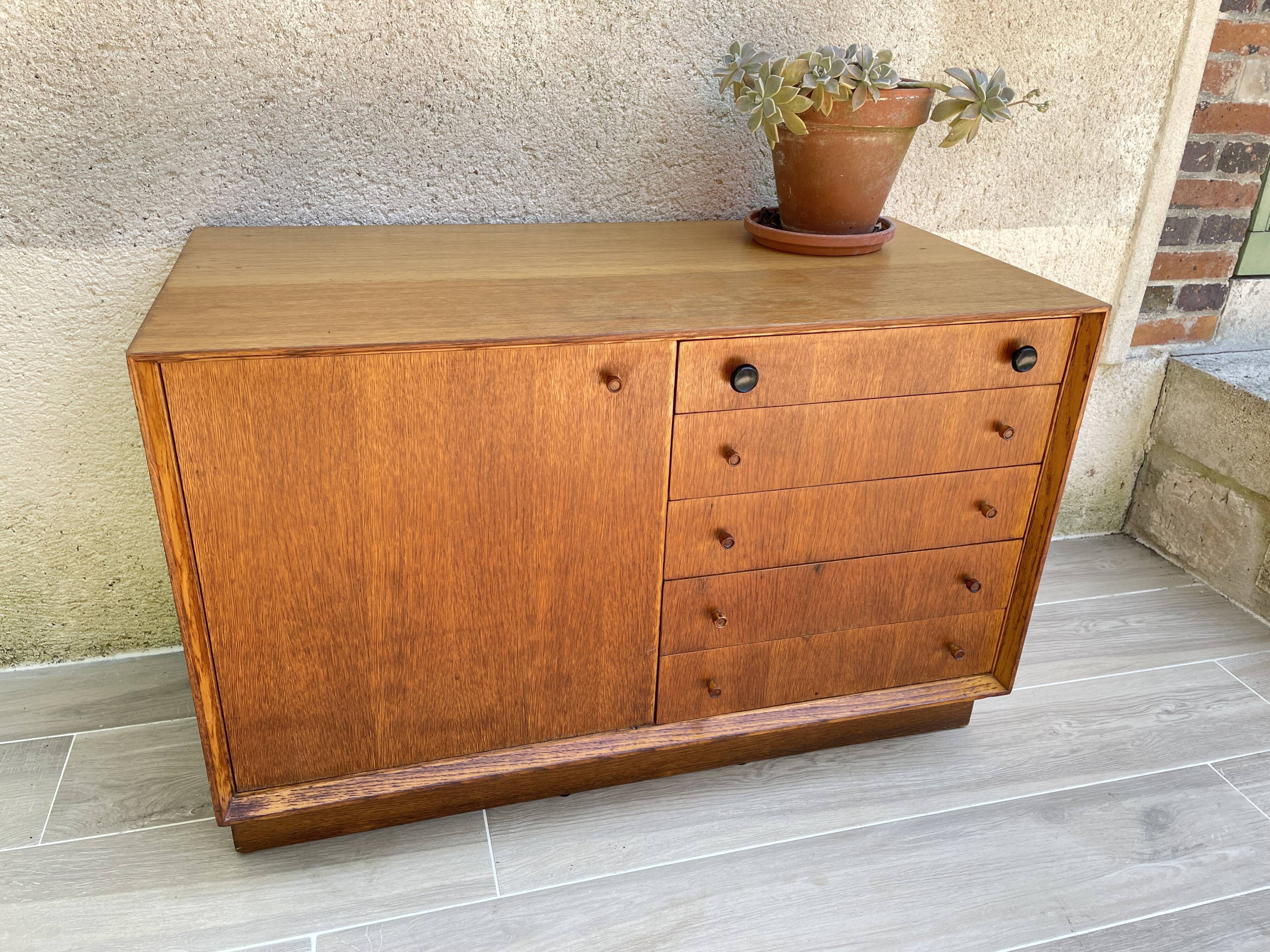 Scandinavian sideboard with 5 vintage drawers