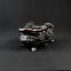 Antique black cast iron planter from the late 19th century Rocaille style