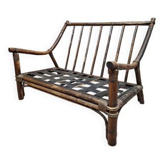 small bamboo sofa or bench, with an exotic spirit, dating from the early