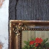 Bouquet of flowers in golden wood