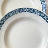 6 assiettes creuses terre de fer bleu longchamp modèle « rené »